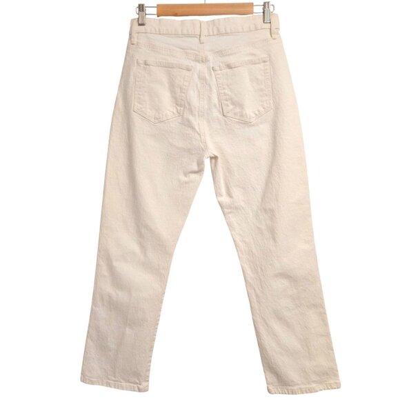 LOFT Women’s High Waist Straight Crop Jeans White Denim Size 27 4 Stretch Casual - Picture 3 of 6